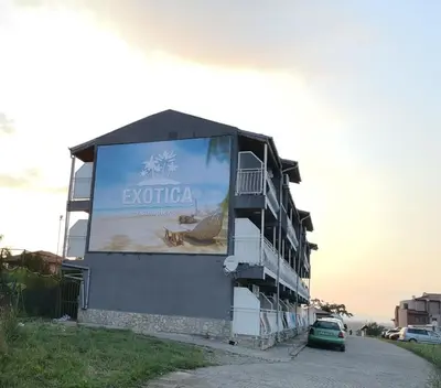 a large billboard on the side of a building at Complex Exotica in Lozenets