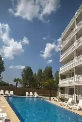 a view of a hotel with a swimming pool at Yana Sanny Beach in Sunny Beach