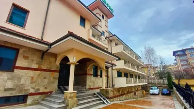 a building with steps in front of it at Complex-Lesso in Ravda
