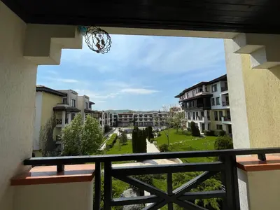 a view from the balcony of a apartment at Flat on the beach in Chernomorets