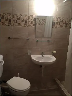 a bathroom with a toilet and a sink at Family house ''Siema'' in Nesebar