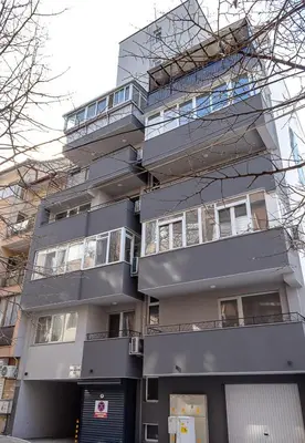 a tall building with balconies on the side of it at Stylish 2BR Apartment with Underground Parking, Varna by Flat Manаger in Varna City