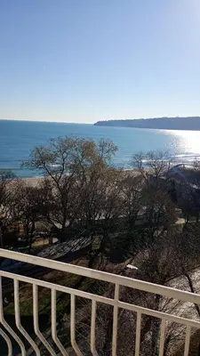 a view of the ocean from a white fence at Varna in Varna City