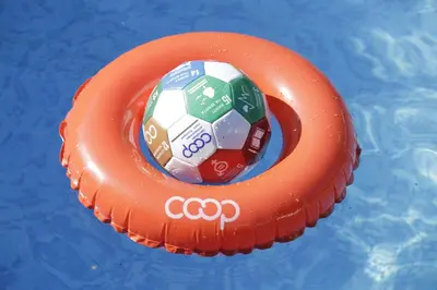 a toy soccer ball in a swimming pool at Hotel Coop - Kiten in Kiten