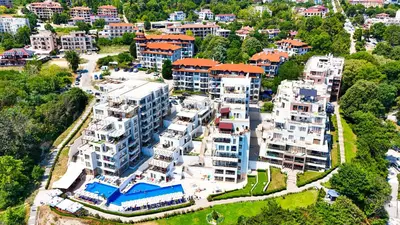 an aerial view of a large apartment complex at Бяла Виста Клиф - Byala Vista Cliff in Byala