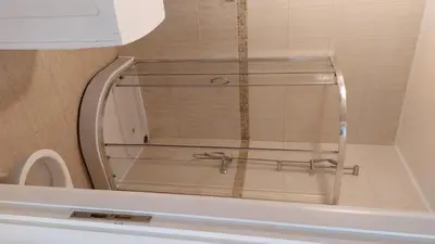 a glass shower in a bathroom with a toilet at Casa del Sol Apartments in Sunny Beach