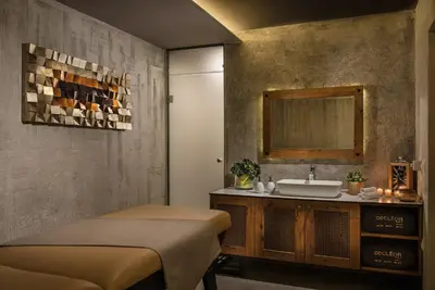 a bathroom with a sink and a mirror at Blu Bay Hotel Sozopol in Sozopol