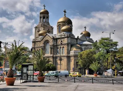 a large building with domes on top of it at Cathedral Guesthouse in Varna City