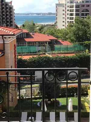 a view of a city from a balcony at Boulevard Sea Residence in Sunny Beach