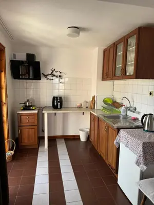 a kitchen with a sink and a counter top at obzor, orkinos in Obzor