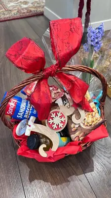 a wicker basket filled with different types of food at City Boutique Inn in Varna City