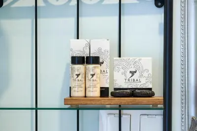 a shelf with three facial products on it at City Boutique Inn in Varna City