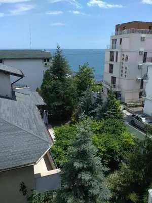 a view of the ocean from a building at Villa Gracia in Ravda