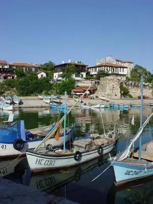 a group of boats are docked in a harbor at Victoria Hotel Nessebar in Nesebar
