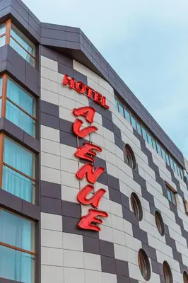 a hotel sign on the side of a building at Hotel Avenue in Sunny Beach