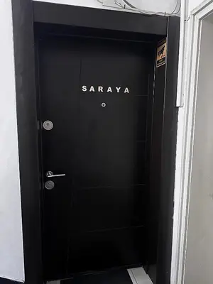 a black elevator with a sarava sign on it at Saraya in Varna City