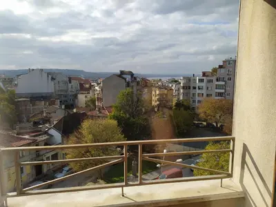 a view of a city from a balcony at Hotel Elica in Varna City