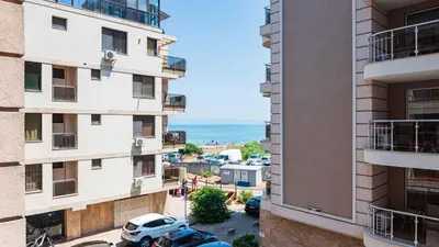 an apartment view from the balcony of a building at Lora boutique in Pomorie