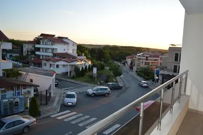 a view of a city street with cars on the road at SummerHouse Lozenets in Lozenets