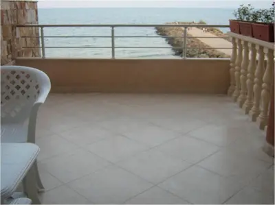 a balcony with a view of the ocean at Hotel Blian in Ravda