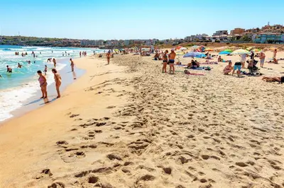 a group of people on a beach with the ocean at Menada Horyzont Apartments in Sozopol