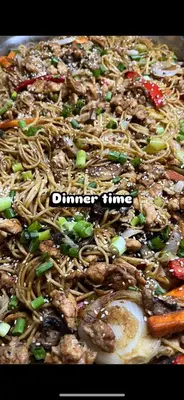 a plate of food with noodles and vegetables on it at Hotel Arsenal in Nesebar