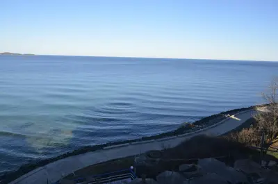 a view of a body of water with at Ashram Hotel in Primorsko