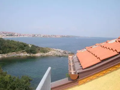 a view of the ocean from a house at Villa Via Pontica in Sozopol