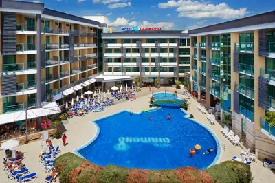 an aerial view of the pool at a resort at Diamond Hotel - All Inclusive in Sunny Beach