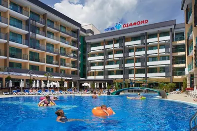 a group of people in the pool at a hotel at Diamond Hotel - All Inclusive in Sunny Beach