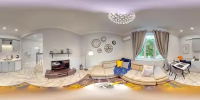 a living room with a couch and a fireplace at The Olive Green House - City Center - Free Parking in Burgas City