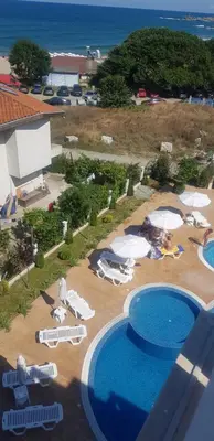 an aerial view of a resort with a swimming pool at Perla Del Mar Aparthotel in Lozenets