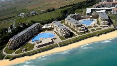 an aerial view of a resort on the beach at PSB Apartments in Midia Resort Aheloy in Aheloy