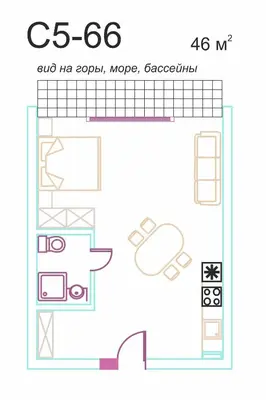 a drawing of a floor plan of a house at Apartment on the sea at St Nikolas Complex-Ira in Chernomorets