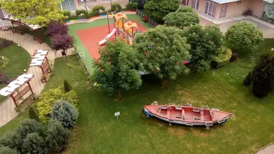 an aerial view of a park with a playground at studio Grand Kamelia in Sunny Beach