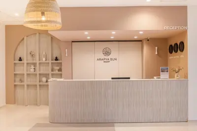 a reception area of aimaru synarmaarmaarmaarmaasteryasteryasteryasteryastery at Arapya Sun Resort in Arapya