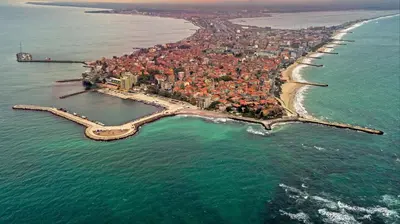 an island in the middle of the ocean at Salt Lake ApartHotel in Pomorie