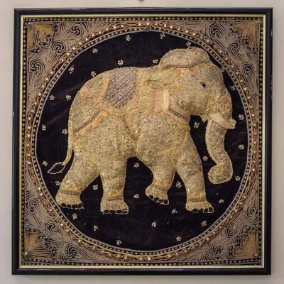 a picture of an elephant in a frame at Hotel Art in Varna City