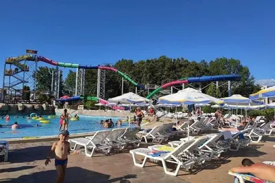 a group of people at a water park at Yves 2 Bed apart at Sun Village Sunny Beach not far away from the sea in Sunny Beach