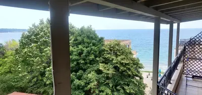 a view of the ocean from a balcony at Ravda on the Beach in Ravda