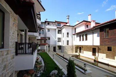 a view of a courtyard of a building at Sozopol Dreams apartman 35 in Sozopol