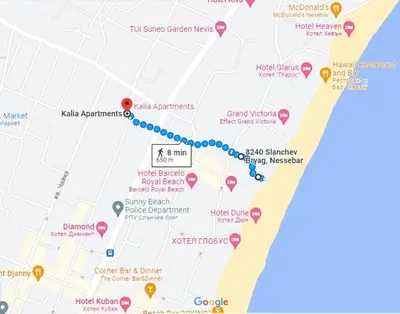 a map of the sydney melbourne melbourne melbourne itinerary at Kalia Apartment Sunny Beach 2-Zimmer+Balkon TOP in Sunny Beach