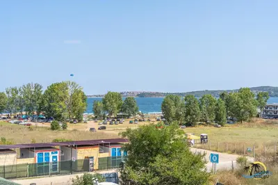 a view of a park with a parking lot at Gradina Holiday in Sozopol