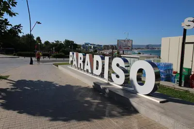 a large sign that says razao on a sidewalk at PARADISO 'В' 109 Large Cozy Studio NESEBAR in Nesebar