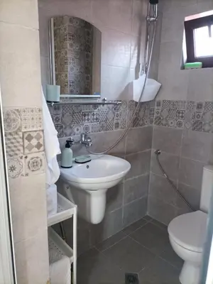 a bathroom with a sink and a toilet at DAMARIS in Sozopol