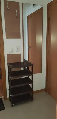 a staircase in a room with a mirror and a door at Excelsior Holiday Apartments 91 Sunny Beach Bulgarien Sonnenstrand in Sunny Beach