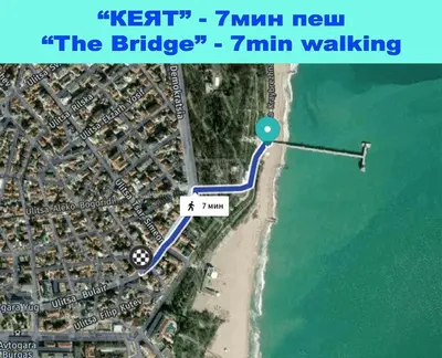 a map of the bridge walkiking at Best Price - Downtown Flat in Burgas City