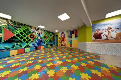 a lego room with colorful walls and paintings at Marina Sands Bijou Boutique - Amazing views in Obzor