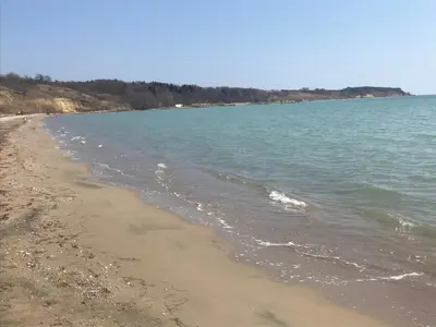 a sandy beach with the ocean in the background at Sunrise Beach A4, Sarafovo in Burgas City