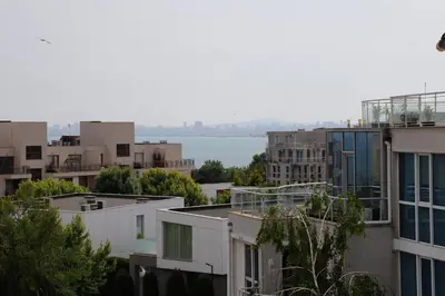 a view of the water from a city at Casa Maiolica in Atlantis Atmosphere in Burgas City